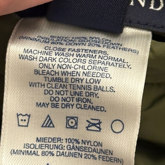 Land’s End goose feather down coat jacket, reversible kids size medium, 10/12 - Picture 12 of 15